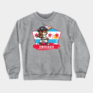 USA - American BASEBALL - Chicago - Baseball mascot - Chicago baseball Crewneck Sweatshirt